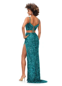 Jasmine Two Piece Gown -Naked Dresses Store ASHLEYlauren 11370 Aqua Two Piece Gown. Back