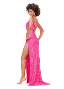 Jasmine Two Piece Gown -Naked Dresses Store ASHLEYlauren 11370 Hot Pink Two Piece Gown. Back