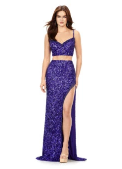 Jasmine Two Piece Gown -Naked Dresses Store ASHLEYlauren 11370 Purple Two Piece Gown