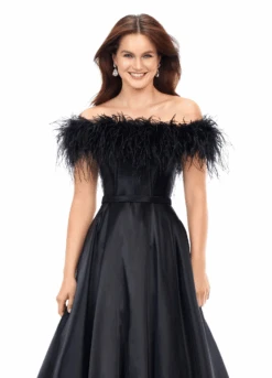 Paige Gown -Naked Dresses Store ASHLEYlauren 11382 Black Paige Evening Gown. Close Up