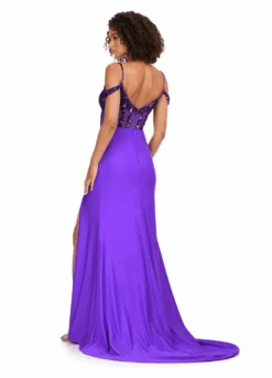 Irina Gown 25 Irina Gown -Naked Dresses Store ASHLEYlauren 11391 Purple Irina Evening Gown.Back