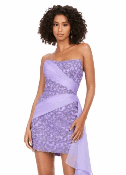 Ariel Mini Dress -Naked Dresses Store ASHLEYlauren 11392 Lilac Ariel Mini Dress.Front