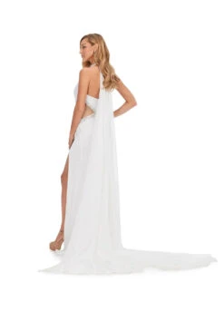 Lalita Gown -Naked Dresses Store ASHLEYlauren 11399 White Lalita Evening Gown.Back