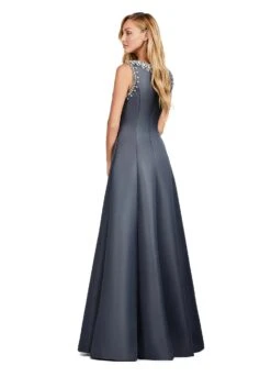 India Gown -Naked Dresses Store ASHLEYlauren 11426 Charcoal India Evening Gown. Back View