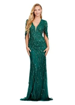 Catalina Gown -Naked Dresses Store ASHLEYlauren 11430 Emerald Catalina Evening Gown. Front