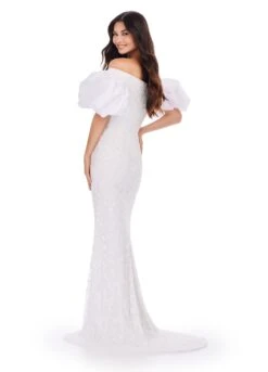 Cassia Gown -Naked Dresses Store ASHLEYlauren 11432 Ivory Cassia Evening Gown. Back