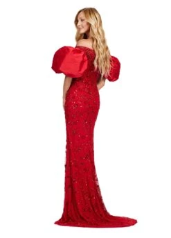 Cassia Gown -Naked Dresses Store ASHLEYlauren 11432 Red Cassia Evening Gown. Back