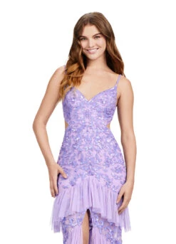 Sloane Gown -Naked Dresses Store ASHLEYlauren 11437 Lilac Sloane Evening Gown. Close Up