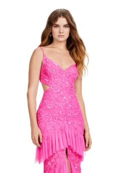 Sloane Gown -Naked Dresses Store ASHLEYlauren 11437 Pink Sloane Evening Gown. Close Up