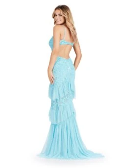 Sloane Gown -Naked Dresses Store ASHLEYlauren 11437 Sky Sloane Evening Gown.Back