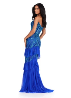 Tabitha Gown -Naked Dresses Store ASHLEYlauren 11438 Blue Tabitha Evening Gown. Back