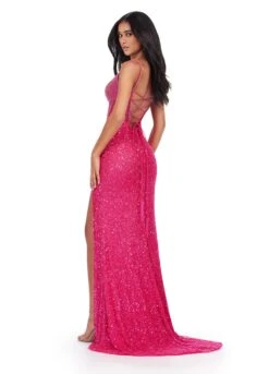 Amina Gown -Naked Dresses Store ASHLEYlauren 11448 Fuchsia Amina Evening Gown. Back