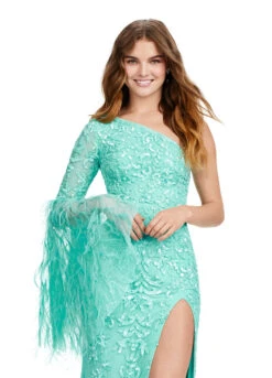 Imani Gown 22 Imani Gown -Naked Dresses Store ASHLEYlauren 11452 Aqua Imani Gown. Close up