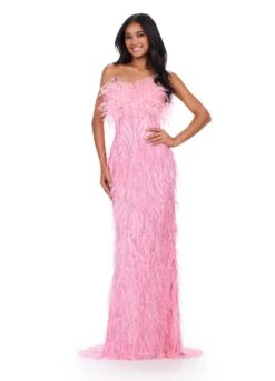 Farah Gown -Naked Dresses Store ASHLEYlauren 11453 Candy Pink Farah Evening Gown. Front