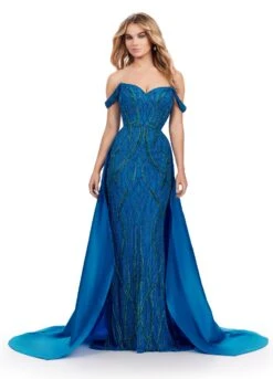 Elize Gown -Naked Dresses Store ASHLEYlauren 11458 Peacock Elize Evening Gown