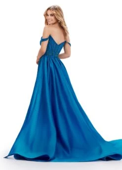 Elize Gown -Naked Dresses Store ASHLEYlauren 11458 Peacock Elize Evening Gown Back