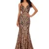 Olessia Gown -Naked Dresses Store ASHLEYlauren 11466 Bronze Black Olessia Evening Gown