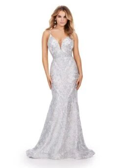 Olessia Gown -Naked Dresses Store ASHLEYlauren 11466 Silver Ivory Olessia Evening Gown