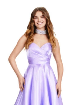 Amore Gown -Naked Dresses Store ASHLEYlauren 11473 Purple Amore Evening Gown. Close Up