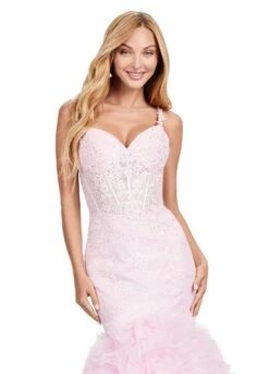 Amalia Gown -Naked Dresses Store ASHLEYlauren 11475 Pink Amalia Evening Gown. Close Up