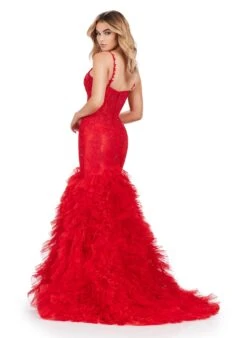Amalia Gown -Naked Dresses Store ASHLEYlauren 11475 Red Amalia Evening Gown. Back