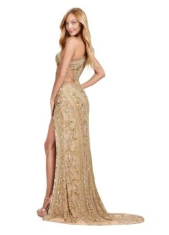 Gianna Gown -Naked Dresses Store ASHLEYlauren 11489 Gold Gianna Evening Gown Back