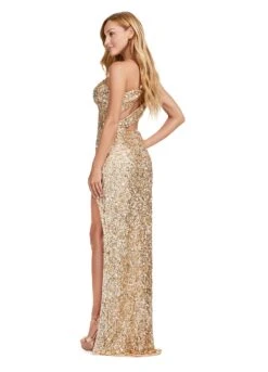 Alaia Gown 22 Alaia Gown -Naked Dresses Store ASHLEYlauren 11496 Gold Alaia Evening Gown. Back