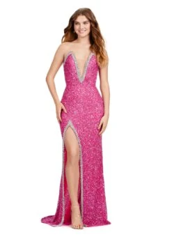 Brittany Gown 21 Brittany Gown -Naked Dresses Store ASHLEYlauren 11521 Hot Pink Brittany Evening Gown