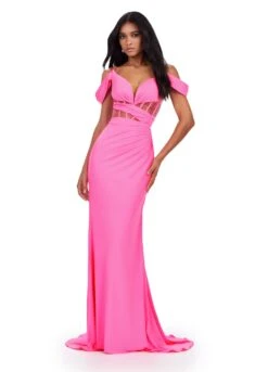 Harriet Gown -Naked Dresses Store ASHLEYlauren 11536 Hot Pink Harriet Evening Gown