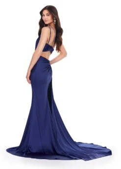 Coco Gown -Naked Dresses Store ASHLEYlauren 11537 Navy Coco Evening Gown.Back