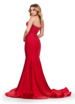 Saffron Gown -Naked Dresses Store ASHLEYlauren 11560 Red Saffron Evening Gown. Back