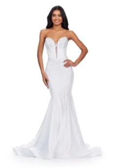 Saffron Gown -Naked Dresses Store ASHLEYlauren 11560 White Saffron Evening Gown