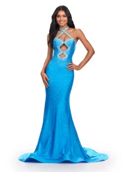 Oceana Gown -Naked Dresses Store ASHLEYlauren 11578 Blue Oceana Evening Gown