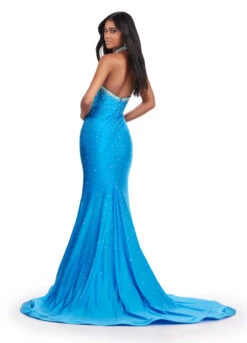 Oceana Gown -Naked Dresses Store ASHLEYlauren 11578 Blue Oceana Evening Gown. Back