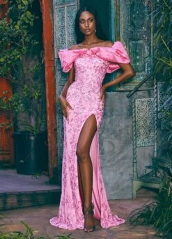 Ginevra Gown -Naked Dresses Store ASHLEYlauren 11581 Pink Ginevra Evening Gown editorial