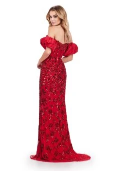 Daisy Gown -Naked Dresses Store ASHLEYlauren 11585 Red Daisy Evening Gown. Back