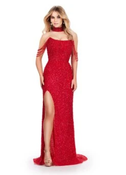 Royal Gown -Naked Dresses Store ASHLEYlauren 11598 Red Royal Evening Gown