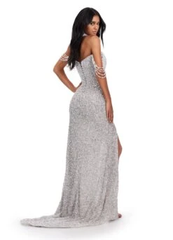 Royal Gown -Naked Dresses Store ASHLEYlauren 11598 Silver Royal Evening Gown.Back