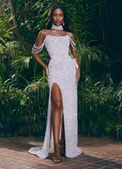 Royal Gown -Naked Dresses Store ASHLEYlauren 11598 Silver Royal Evening Gown. Editorial