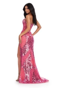 Lumi Gown -Naked Dresses Store ASHLEYlauren 11599 Pink Lumi Evening Gown.Back