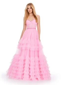 Hallie Gown -Naked Dresses Store ASHLEYlauren 11603 Candy Pink Hallie Evening Gown