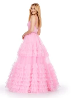 Hallie Gown -Naked Dresses Store ASHLEYlauren 11603 Candy Pink Hallie Evening Gown. Back