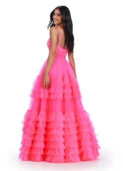 Hallie Gown -Naked Dresses Store ASHLEYlauren 11603 Pink Hallie Evening Gown.Back