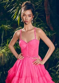 Hallie Gown -Naked Dresses Store ASHLEYlauren 11603 Pink Hallie Evening Gown. Editorial Close Up