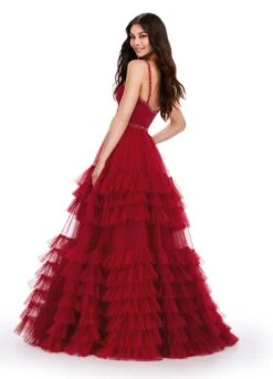 Hallie Gown -Naked Dresses Store ASHLEYlauren 11603 Red Hallie Evening Gown. Back