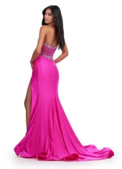 Adara Gown -Naked Dresses Store ASHLEYlauren 11617 Magenta Adara Evening Gown.Back
