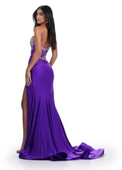 Adara Gown -Naked Dresses Store ASHLEYlauren 11617 Purple Adara Evening Gown.Back