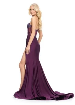 Adara Gown -Naked Dresses Store ASHLEYlauren 11617 Wine Adara Evening Gown.Back