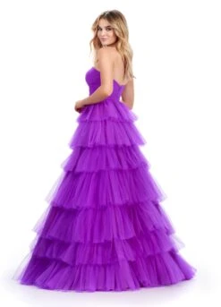 Jada Gown -Naked Dresses Store ASHLEYlauren 11621 Purple Jada Evening Gown. Back