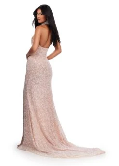 Yasmin Gown -Naked Dresses Store ASHLEYlauren 11634 Nude Yasmin Evening Gown. Back